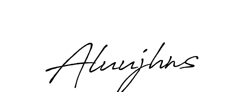 The best way (Antro_Vectra_Bolder) to make a short signature is to pick only two or three words in your name. The name Aluujhns include a total of six letters. For converting this name. Aluujhns signature style 7 images and pictures png