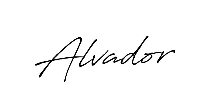 How to make Alvador name signature. Use Antro_Vectra_Bolder style for creating short signs online. This is the latest handwritten sign. Alvador signature style 7 images and pictures png