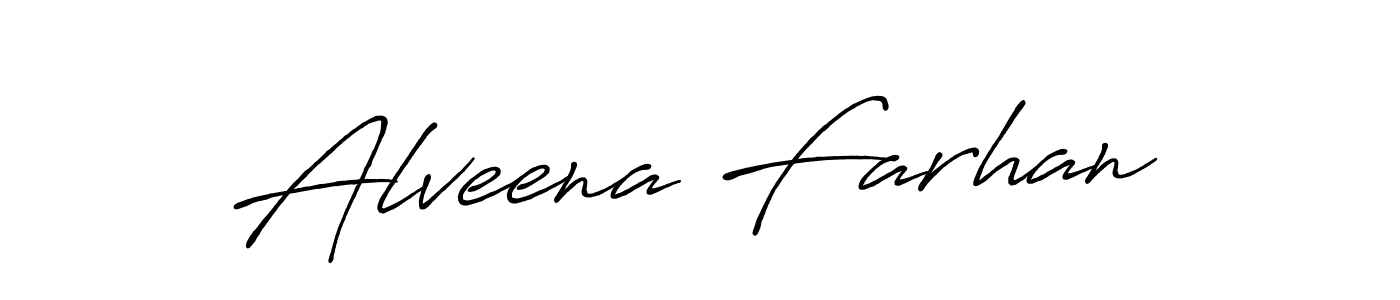 How to make Alveena Farhan name signature. Use Antro_Vectra_Bolder style for creating short signs online. This is the latest handwritten sign. Alveena Farhan signature style 7 images and pictures png