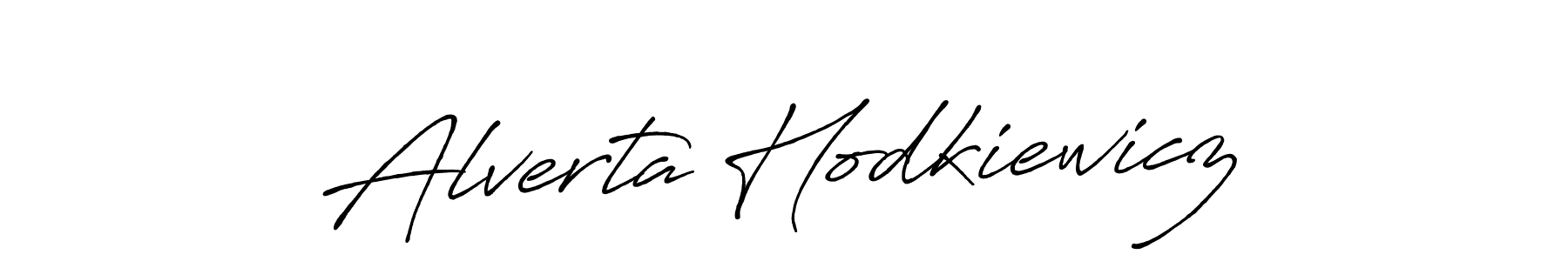 Create a beautiful signature design for name Alverta Hodkiewicz. With this signature (Antro_Vectra_Bolder) fonts, you can make a handwritten signature for free. Alverta Hodkiewicz signature style 7 images and pictures png