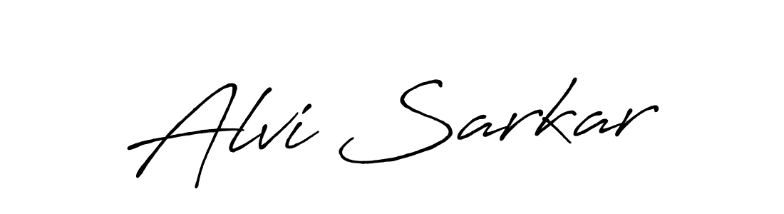 How to make Alvi Sarkar name signature. Use Antro_Vectra_Bolder style for creating short signs online. This is the latest handwritten sign. Alvi Sarkar signature style 7 images and pictures png