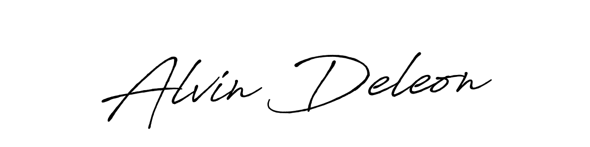 Alvin Deleon stylish signature style. Best Handwritten Sign (Antro_Vectra_Bolder) for my name. Handwritten Signature Collection Ideas for my name Alvin Deleon. Alvin Deleon signature style 7 images and pictures png