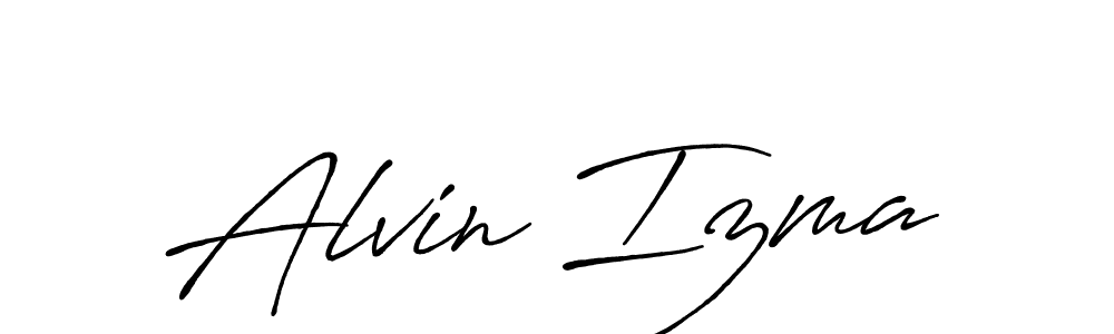 Make a beautiful signature design for name Alvin Izma. With this signature (Antro_Vectra_Bolder) style, you can create a handwritten signature for free. Alvin Izma signature style 7 images and pictures png