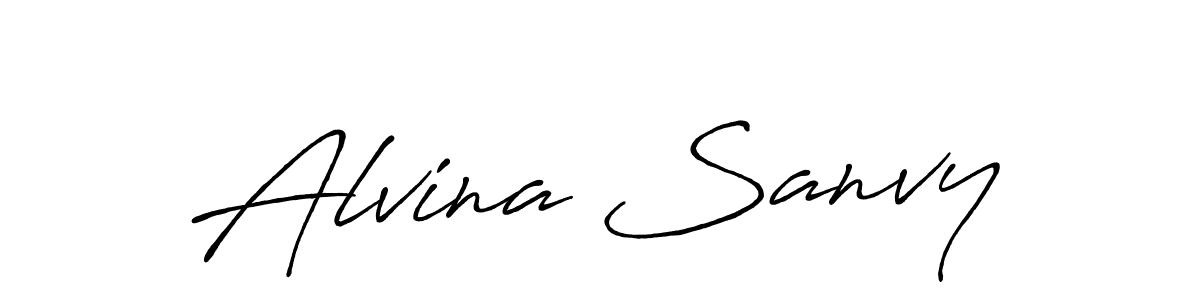 Alvina Sanvy stylish signature style. Best Handwritten Sign (Antro_Vectra_Bolder) for my name. Handwritten Signature Collection Ideas for my name Alvina Sanvy. Alvina Sanvy signature style 7 images and pictures png