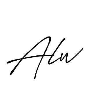 Use a signature maker to create a handwritten signature online. With this signature software, you can design (Antro_Vectra_Bolder) your own signature for name Alw. Alw signature style 7 images and pictures png