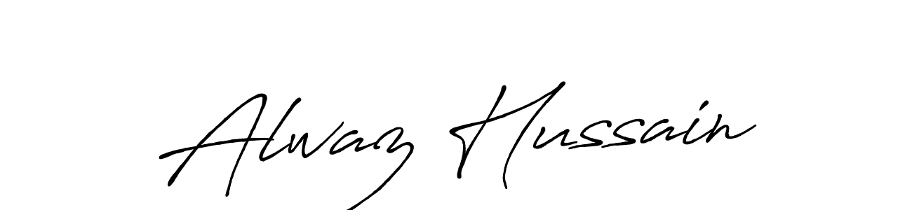 Create a beautiful signature design for name Alwaz Hussain. With this signature (Antro_Vectra_Bolder) fonts, you can make a handwritten signature for free. Alwaz Hussain signature style 7 images and pictures png