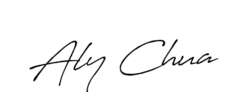 Design your own signature with our free online signature maker. With this signature software, you can create a handwritten (Antro_Vectra_Bolder) signature for name Aly Chua. Aly Chua signature style 7 images and pictures png