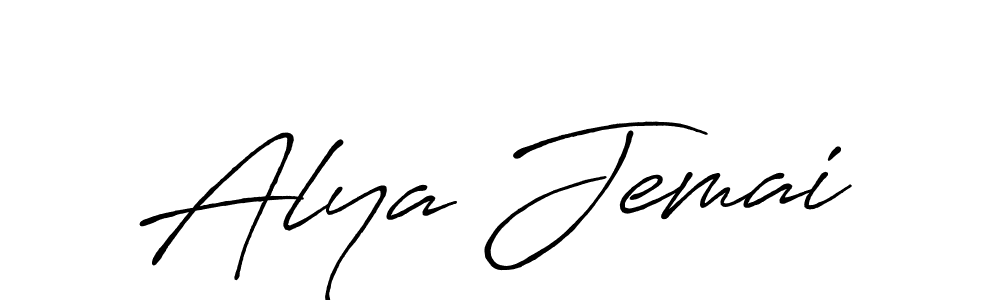 This is the best signature style for the Alya Jemai name. Also you like these signature font (Antro_Vectra_Bolder). Mix name signature. Alya Jemai signature style 7 images and pictures png