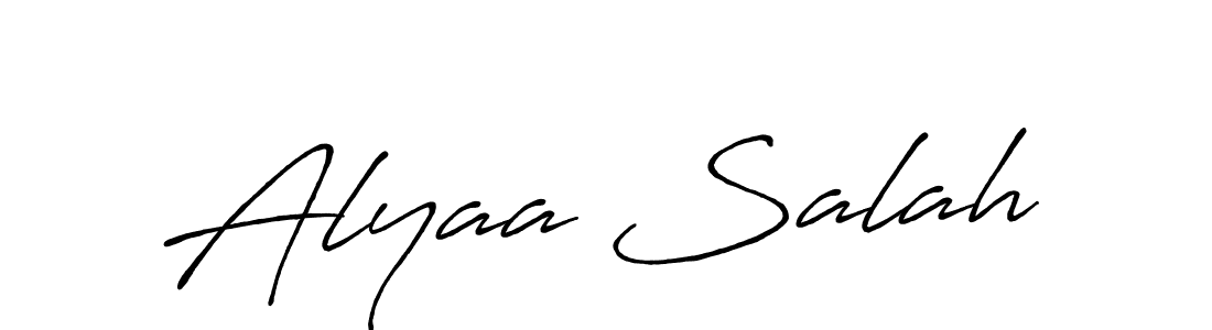 Make a beautiful signature design for name Alyaa Salah. With this signature (Antro_Vectra_Bolder) style, you can create a handwritten signature for free. Alyaa Salah signature style 7 images and pictures png