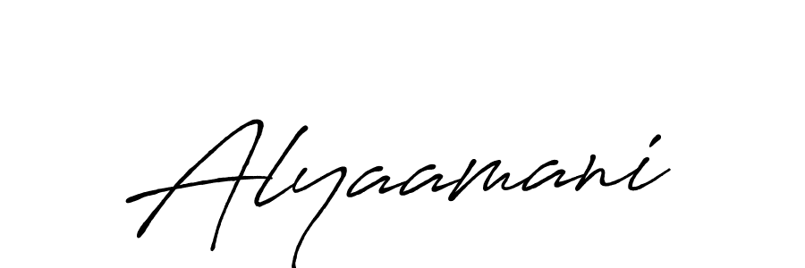 How to make Alyaamani signature? Antro_Vectra_Bolder is a professional autograph style. Create handwritten signature for Alyaamani name. Alyaamani signature style 7 images and pictures png