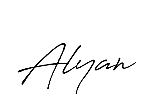 Create a beautiful signature design for name Alyan. With this signature (Antro_Vectra_Bolder) fonts, you can make a handwritten signature for free. Alyan signature style 7 images and pictures png