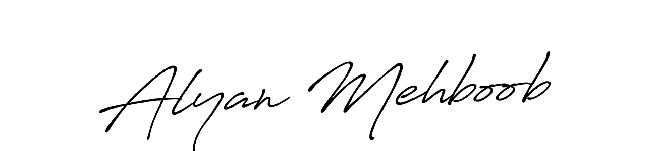 How to make Alyan Mehboob signature? Antro_Vectra_Bolder is a professional autograph style. Create handwritten signature for Alyan Mehboob name. Alyan Mehboob signature style 7 images and pictures png