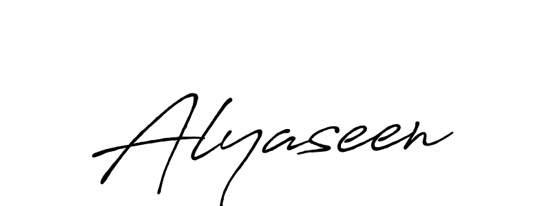 How to make Alyaseen name signature. Use Antro_Vectra_Bolder style for creating short signs online. This is the latest handwritten sign. Alyaseen signature style 7 images and pictures png