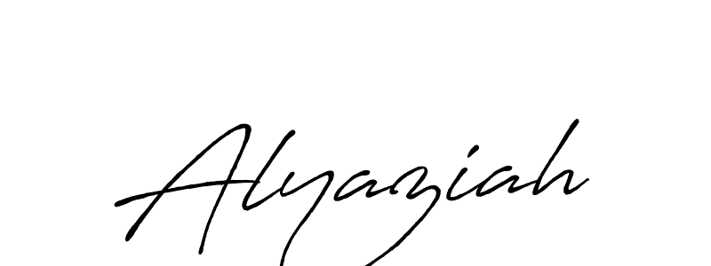 Make a beautiful signature design for name Alyaziah. With this signature (Antro_Vectra_Bolder) style, you can create a handwritten signature for free. Alyaziah signature style 7 images and pictures png