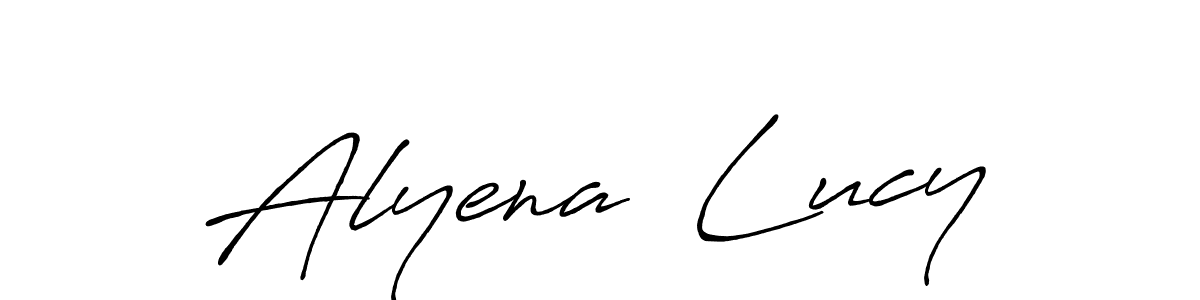 Create a beautiful signature design for name Alyena  Lucy. With this signature (Antro_Vectra_Bolder) fonts, you can make a handwritten signature for free. Alyena  Lucy signature style 7 images and pictures png