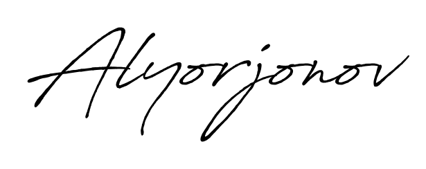 Personalize your online presence with Alyorjonov signature rendered in elegant Antro_Vectra_Bolder font. Great for website footers and blogs. Alyorjonov signature style 7 images and pictures png