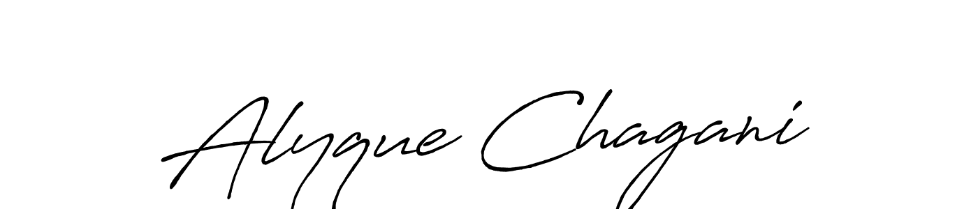 How to make Alyque Chagani name signature. Use Antro_Vectra_Bolder style for creating short signs online. This is the latest handwritten sign. Alyque Chagani signature style 7 images and pictures png