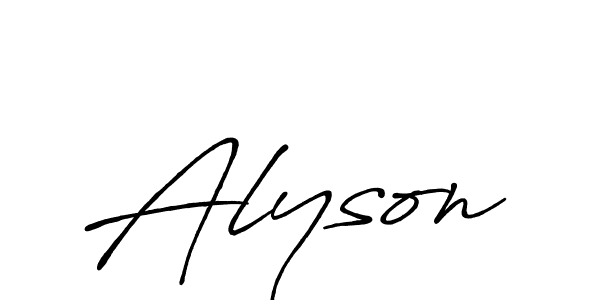 Alyson stylish signature style. Best Handwritten Sign (Antro_Vectra_Bolder) for my name. Handwritten Signature Collection Ideas for my name Alyson. Alyson signature style 7 images and pictures png