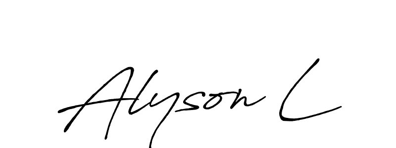 It looks lik you need a new signature style for name Alyson L. Design unique handwritten (Antro_Vectra_Bolder) signature with our free signature maker in just a few clicks. Alyson L signature style 7 images and pictures png