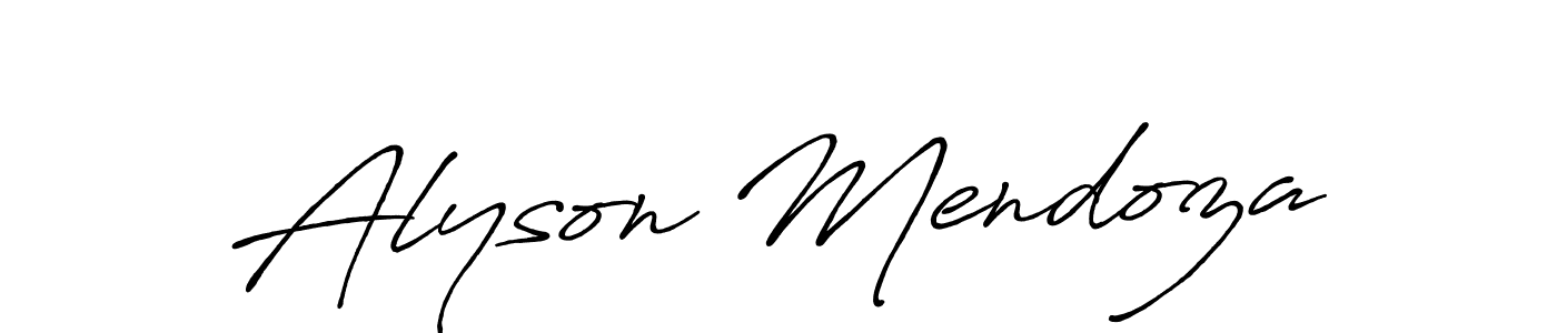 Also we have Alyson Mendoza name is the best signature style. Create professional handwritten signature collection using Antro_Vectra_Bolder autograph style. Alyson Mendoza signature style 7 images and pictures png