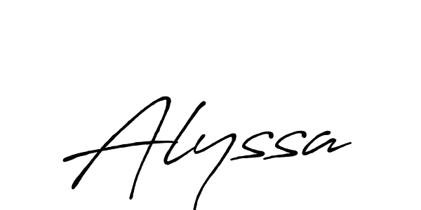 Use a signature maker to create a handwritten signature online. With this signature software, you can design (Antro_Vectra_Bolder) your own signature for name Alyssa. Alyssa signature style 7 images and pictures png