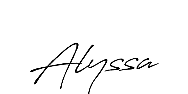 Use a signature maker to create a handwritten signature online. With this signature software, you can design (Antro_Vectra_Bolder) your own signature for name Alyssa. Alyssa signature style 7 images and pictures png