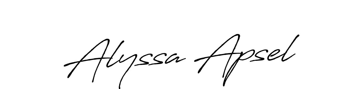 if you are searching for the best signature style for your name Alyssa Apsel. so please give up your signature search. here we have designed multiple signature styles  using Antro_Vectra_Bolder. Alyssa Apsel signature style 7 images and pictures png