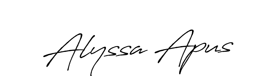 Also You can easily find your signature by using the search form. We will create Alyssa Apus name handwritten signature images for you free of cost using Antro_Vectra_Bolder sign style. Alyssa Apus signature style 7 images and pictures png