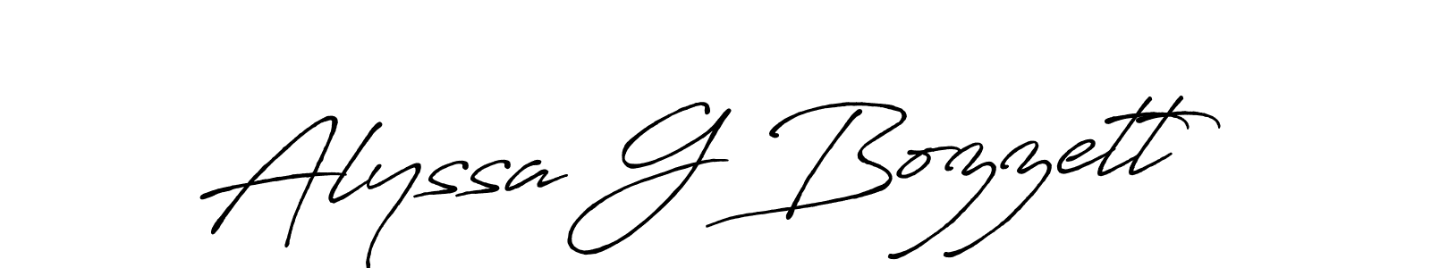 This is the best signature style for the Alyssa G Bozzett name. Also you like these signature font (Antro_Vectra_Bolder). Mix name signature. Alyssa G Bozzett signature style 7 images and pictures png