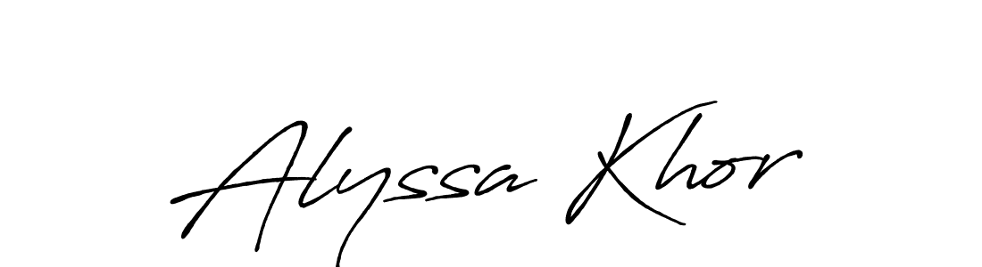 How to make Alyssa Khor name signature. Use Antro_Vectra_Bolder style for creating short signs online. This is the latest handwritten sign. Alyssa Khor signature style 7 images and pictures png
