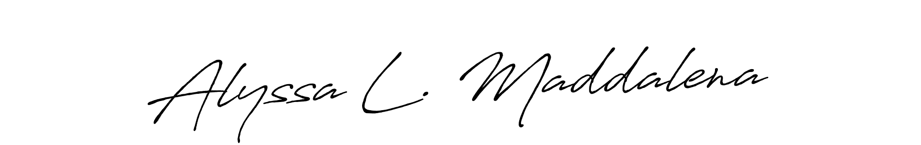 Also You can easily find your signature by using the search form. We will create Alyssa L. Maddalena name handwritten signature images for you free of cost using Antro_Vectra_Bolder sign style. Alyssa L. Maddalena signature style 7 images and pictures png