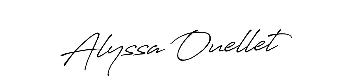 How to make Alyssa Ouellet name signature. Use Antro_Vectra_Bolder style for creating short signs online. This is the latest handwritten sign. Alyssa Ouellet signature style 7 images and pictures png