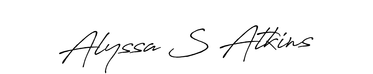 Use a signature maker to create a handwritten signature online. With this signature software, you can design (Antro_Vectra_Bolder) your own signature for name Alyssa S Atkins. Alyssa S Atkins signature style 7 images and pictures png