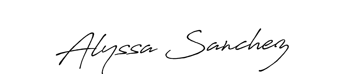 Use a signature maker to create a handwritten signature online. With this signature software, you can design (Antro_Vectra_Bolder) your own signature for name Alyssa Sanchez. Alyssa Sanchez signature style 7 images and pictures png