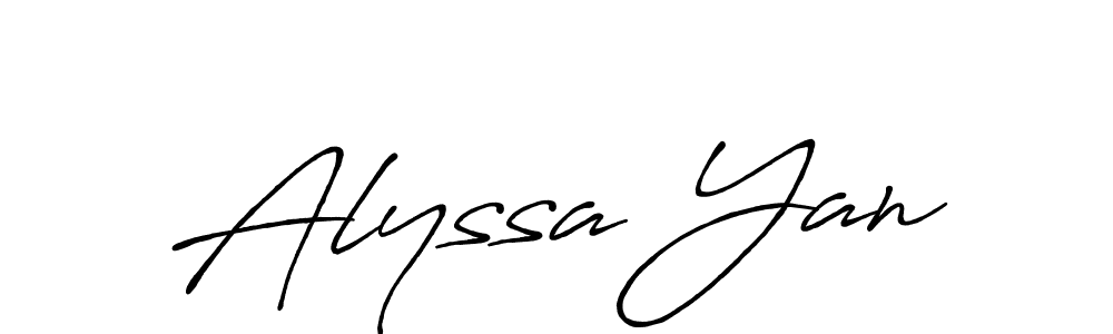 Antro_Vectra_Bolder is a professional signature style that is perfect for those who want to add a touch of class to their signature. It is also a great choice for those who want to make their signature more unique. Get Alyssa Yan name to fancy signature for free. Alyssa Yan signature style 7 images and pictures png