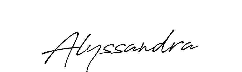 Make a beautiful signature design for name Alyssandra. With this signature (Antro_Vectra_Bolder) style, you can create a handwritten signature for free. Alyssandra signature style 7 images and pictures png