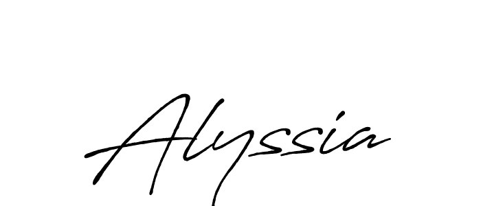 How to make Alyssia signature? Antro_Vectra_Bolder is a professional autograph style. Create handwritten signature for Alyssia name. Alyssia signature style 7 images and pictures png