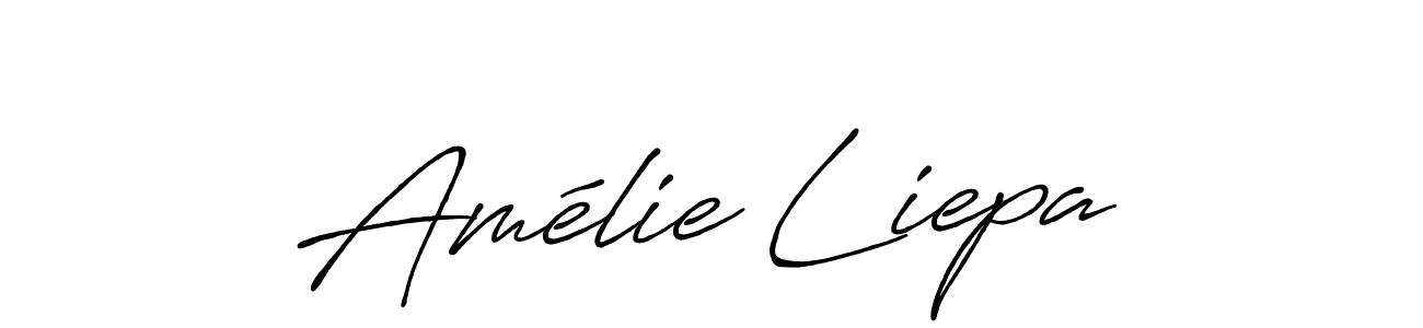 You should practise on your own different ways (Antro_Vectra_Bolder) to write your name (Amélie Liepa) in signature. don't let someone else do it for you. Amélie Liepa signature style 7 images and pictures png