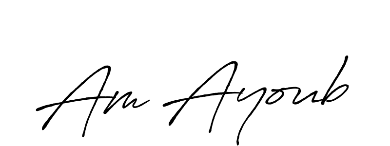 How to make Am Ayoub name signature. Use Antro_Vectra_Bolder style for creating short signs online. This is the latest handwritten sign. Am Ayoub signature style 7 images and pictures png