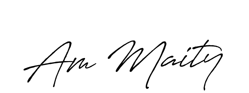 if you are searching for the best signature style for your name Am Maity. so please give up your signature search. here we have designed multiple signature styles  using Antro_Vectra_Bolder. Am Maity signature style 7 images and pictures png