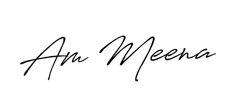 Create a beautiful signature design for name Am Meena. With this signature (Antro_Vectra_Bolder) fonts, you can make a handwritten signature for free. Am Meena signature style 7 images and pictures png