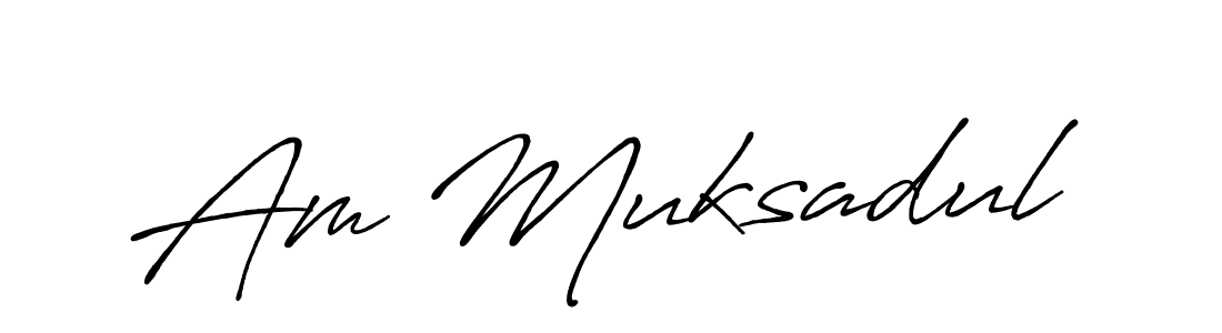 Use a signature maker to create a handwritten signature online. With this signature software, you can design (Antro_Vectra_Bolder) your own signature for name Am Muksadul. Am Muksadul signature style 7 images and pictures png