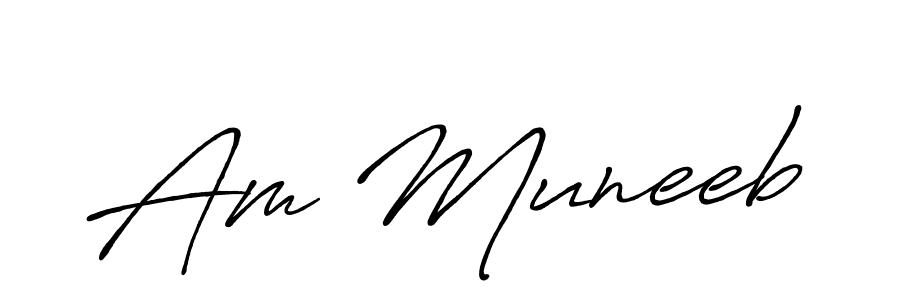 The best way (Antro_Vectra_Bolder) to make a short signature is to pick only two or three words in your name. The name Am Muneeb include a total of six letters. For converting this name. Am Muneeb signature style 7 images and pictures png