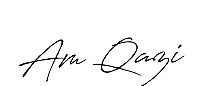 How to make Am Qazi name signature. Use Antro_Vectra_Bolder style for creating short signs online. This is the latest handwritten sign. Am Qazi signature style 7 images and pictures png