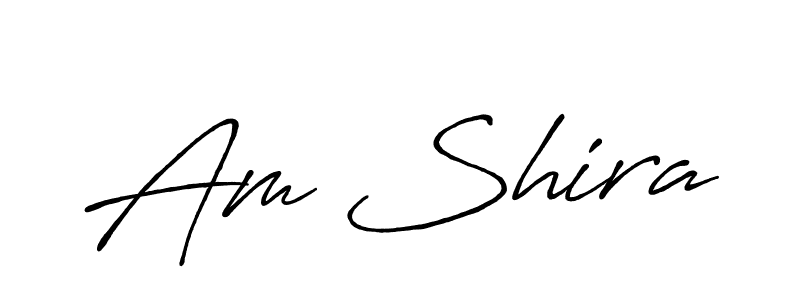 The best way (Antro_Vectra_Bolder) to make a short signature is to pick only two or three words in your name. The name Am Shira include a total of six letters. For converting this name. Am Shira signature style 7 images and pictures png