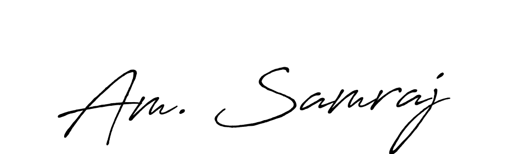 You should practise on your own different ways (Antro_Vectra_Bolder) to write your name (Am. Samraj) in signature. don't let someone else do it for you. Am. Samraj signature style 7 images and pictures png