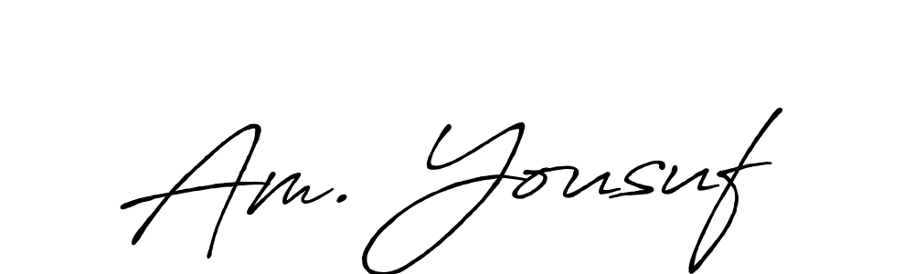 Similarly Antro_Vectra_Bolder is the best handwritten signature design. Signature creator online .You can use it as an online autograph creator for name Am. Yousuf. Am. Yousuf signature style 7 images and pictures png