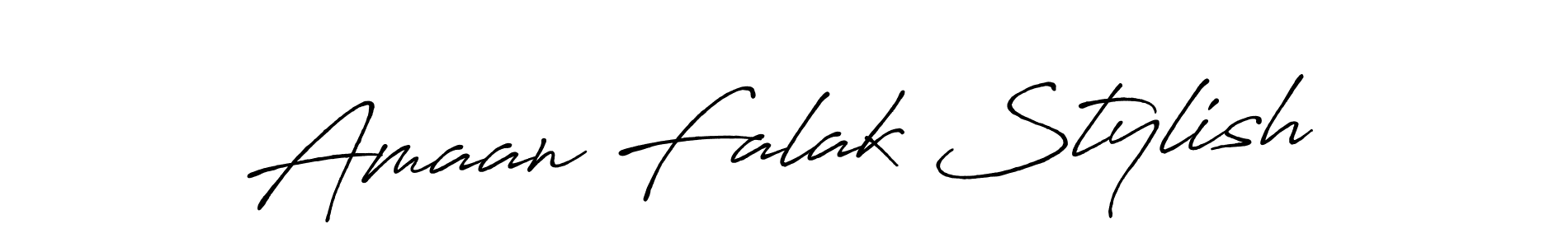 The best way (Antro_Vectra_Bolder) to make a short signature is to pick only two or three words in your name. The name Amaan Falak Stylish include a total of six letters. For converting this name. Amaan Falak Stylish signature style 7 images and pictures png