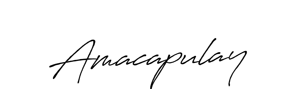 if you are searching for the best signature style for your name Amacapulay. so please give up your signature search. here we have designed multiple signature styles  using Antro_Vectra_Bolder. Amacapulay signature style 7 images and pictures png