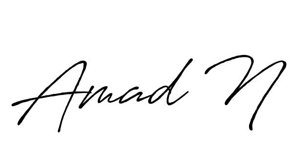 How to make Amad N name signature. Use Antro_Vectra_Bolder style for creating short signs online. This is the latest handwritten sign. Amad N signature style 7 images and pictures png